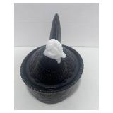 6" Black and White Hen on Nest