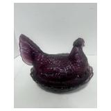 8" Amethyst Hen on Nest