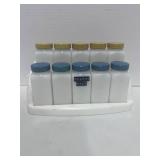 10 Vintage Griffith Spice Jars with Rack