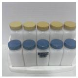 10 Vintage Griffith Spice Jars with Rack