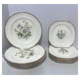Set of 10-8" Salad Plates and 10-10" Dinner Plates by The Hallmark Canonsburg 22KT Gold Rims