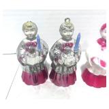 Set of 4 Vintage Celluloid or Plastic Christmas Choir Boy Ornaments 3 1/2"