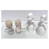 2 Vintage Napcoware Kissing Angles and 2 Lefton Angel Candle Huggers