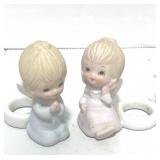 2 Vintage Napcoware Kissing Angles and 2 Lefton Angel Candle Huggers