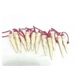 11 Vintage Mini Icicle Santa Ornaments 2"