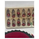 Vintage Mini Tree Topper, Mini Bulbs, Mini Tree Skirt and 11 Wooden Candle Picks