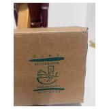 Vintage German Erzgebirgische Volkskunst Nutcracker Soldier All Natural Wood 10.25" tall w/ Box