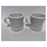 2 Vintage Hall Heavy White Restaurant Coffee Mugs