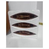 Vintage Style Wooden Box with Santa and Department 56 Wooden Canoe Village Accessories