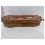 Vintage Style Wooden Box with Santa and Department 56 Wooden Canoe Village Accessories