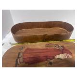 Vintage Style Wooden Box with Santa and Department 56 Wooden Canoe Village Accessories