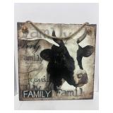 Cown on Canvas Picture 18" X 18"