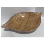 Mid Century Modern abaca Grainware Serving Bowl Made of Hand Loomed Raffia