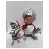 2 Vintage Annalee Christmas Mice