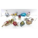 Set of 12 Vintage/Antique Christmas Ornaments Some Mercury Glass
