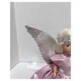 Vintage Handmade Angel Tree Topper Paper and Vynl