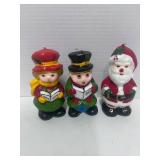 Three Christmas Candles: Carolers and Santa