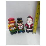 Three Christmas Candles: Carolers and Santa