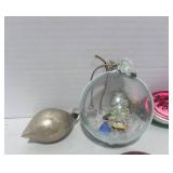 6 Vintage Christmas Ornaments: Diorama, Watermelon, Lute