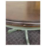 Round Pedestal Dining Table with 2 Dining Chairs.