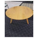 Round 3 Legged Wood Coffee Table