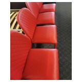 A set of 4 Red "Dumbo" Chairs by Miniforms.