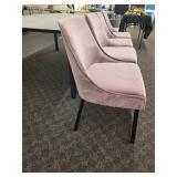A set of 4 Velvet Fabric Dining Chairs. Lavender color.