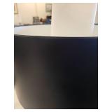 Modern Table Lamp, white glass & black metal shade.