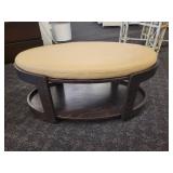 Ekornes Tan Leather Coffee Table/Ottoman