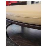 Ekornes Tan Leather Coffee Table/Ottoman