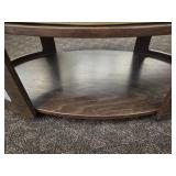 Ekornes Tan Leather Coffee Table/Ottoman