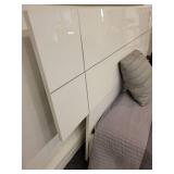 Queen Size Bed with Box Spring and Bedspread.