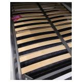 Queen Size Bed with Box Spring and Bedspread.