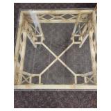 A Vintage Wrought Iron Glass Topped Table.