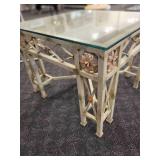 A Vintage Wrought Iron Glass Topped Table.