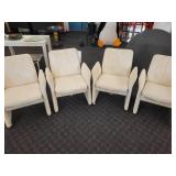 A set of Harvey Probber Fabric Designer Club Chairs w/ Casters Mid Century Modern