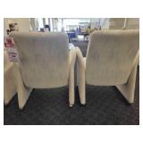 A set of Harvey Probber Fabric Designer Club Chairs w/ Casters Mid Century Modern