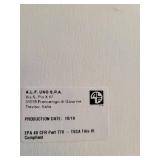 A pair of white side tables with chrome legs by A.L.F. Italy.