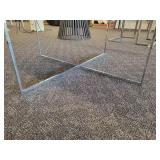 A  white cocktail/coffee table with chrome legs by A.L.F. Italy.