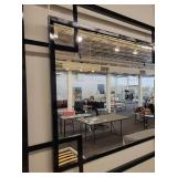 Iron Frame Mirror with a Black Geometric Frame.