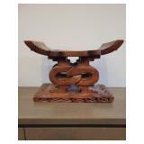 An African Ashanti Stool. Knotted design.