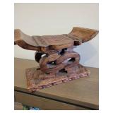 An African Ashanti Stool. Knotted design.