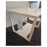 White Glass Top Calligaris Side Table.