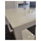 White Glass Top Calligaris Side Table.