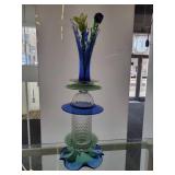 A Tall Art Glass Vase Composition.