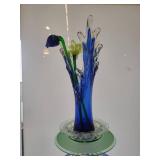 A Tall Art Glass Vase Composition.