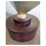 A Modern Gold Painted Metal & Wood Table Lamp.