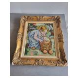 A lot of 4 Framed Handmade Needlepoint Works.