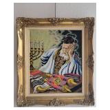 A lot of 3 Framed Handmade Needlepoint Works.