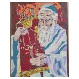 A lot of 3 Framed Handmade Needlepoint Works.